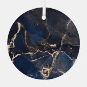 Luxe Fluid Art: Abstracte alcoholinkt Glas Ornament (Achterkant)