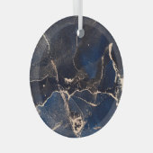 Luxe Fluid Art: Abstracte alcoholinkt Glas Ornament (Voorkant Rechts)