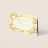 Luxe FOIL FOTO Gevouwen Elegante DAMAST BRUILOFT Folie Kaarten (Voorkant)