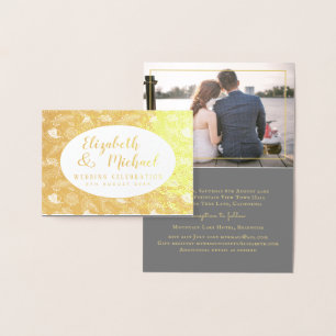 Luxe FOLIE FOTO vouwt elegante bladeren WEDING Folie Kaarten