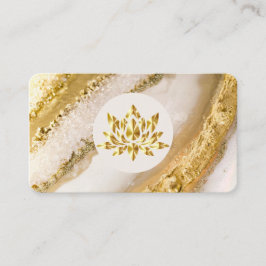 Luxe folie lotus logo gouden marmer visitekaartje