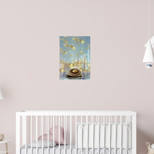 Luxe Folie Pasen Kaart Poster (Kinderkamer 2)