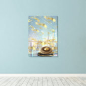 Luxe Folie Pasen Kaart Poster Canvas Afdruk (Insitu (Houten vloer))