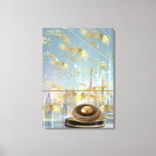 Luxe Folie Pasen Kaart Poster Canvas Afdruk (Voorkant)