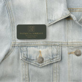 Luxe Forest Green & Golden accenten: Elegante Logo Naamplaatje (In situ)