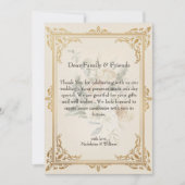 Luxe formele elegante gouden bruiloft bedankkaart (Voorkant)