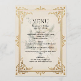 Luxe formele elegante gouden bruiloft menu