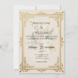 Luxe Formele Elegante Gouden Huwelijk Save the Dat Date