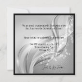 Luxe foto Afstuderen Silver Metallic Uitnodiging (Achterkant)