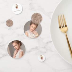 Luxe Foto Beige Ballon Glitter Party Confetti