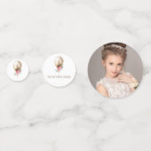 Luxe Foto Beige Ballon Glitter Party Confetti (Voorkanten)