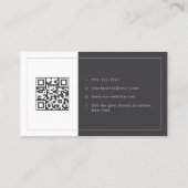 Luxe foto monogram QR-code ontwerper Visitekaartje (Achterkant)