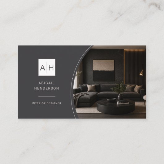 Luxe foto QR-code interieurontwerper Visitekaartje (Voorkant)