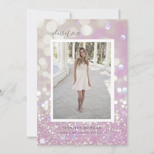 luxe foto van glitter - afstuderen kaart (Voorkant)