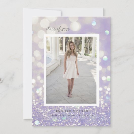 luxe foto van glitter - afstuderen kaart (Voorkant)