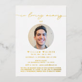 LUXE foto viering van het leven Folie Uitnodiging (Voorkant)