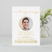 LUXE foto viering van het leven Folie Uitnodiging (Staand Voorkant)