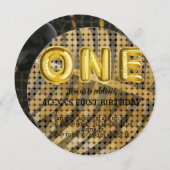 Luxe foto Zwart en Goud disco Verjaardag Kaart (Voorkant / Achterkant)