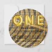 Luxe foto Zwart en Goud disco Verjaardag Kaart (Voorkant)