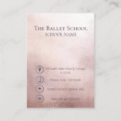 Luxe fotoballet-schoolontwerp visitekaartje (Achterkant)