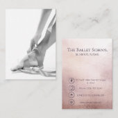 Luxe fotoballet-schoolontwerp visitekaartje (Voorkant / Achterkant)