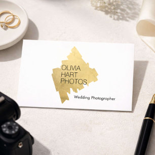 Luxe Fotograaf Goud Minimalistisch Logo Wit Visitekaartje