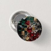 Luxe Futuristische Kerst Moiré Abstract Ronde Button 3,2 Cm (Voorkant /achterkant)
