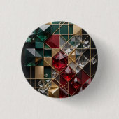 Luxe Futuristische Kerst Moiré Abstract Ronde Button 3,2 Cm (Voorkant)