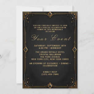 Luxe galajachtfeest uitnodiging template