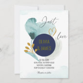 Luxe Galaxy Bruiloft - "Just Love" Sterrenfeest Kaart (Voorkant)
