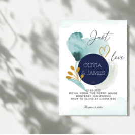 Luxe Galaxy Bruiloft - "Just Love" Sterrenfeest Kaart