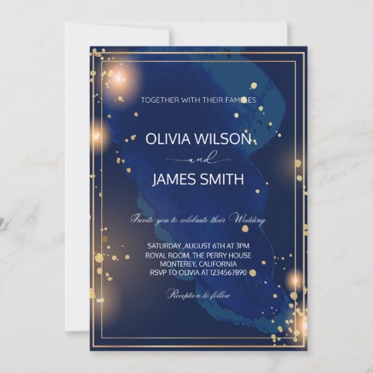 Luxe Galaxy Wedding-Celestial Sterrennacht Party Kaart (Voorkant)