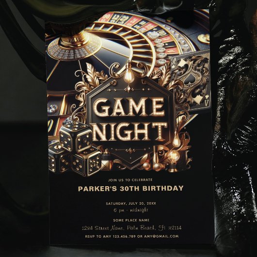 Luxe Game Night Party Zwart Goud Kaart