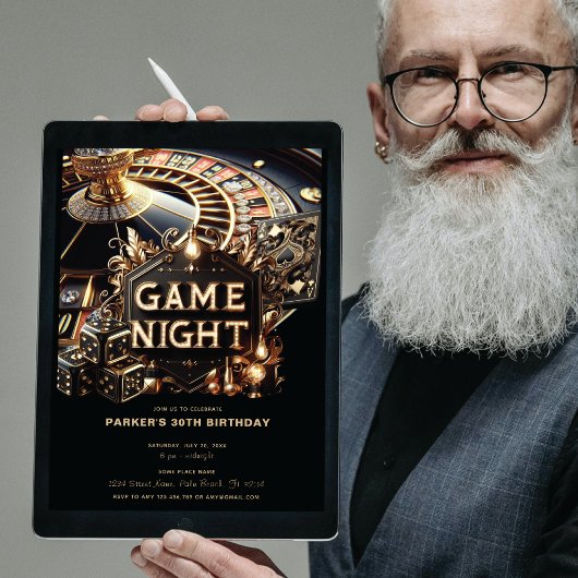 Luxe Game Night Party Zwart Goud Kaart