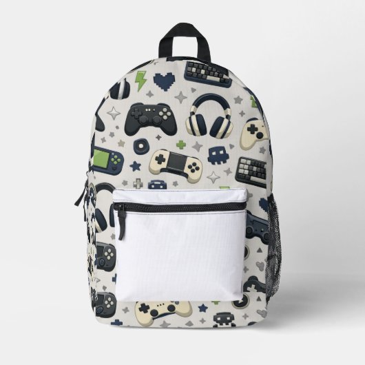 Luxe gamer kids rugzak patroon (Voorkant)