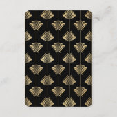 Luxe Gatsby-stijl trouwreceptie in goud Informatiekaartje (Achterkant)