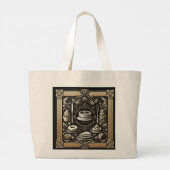 Luxe gebak & bakkers in stijl grote tote bag (Achterkant)