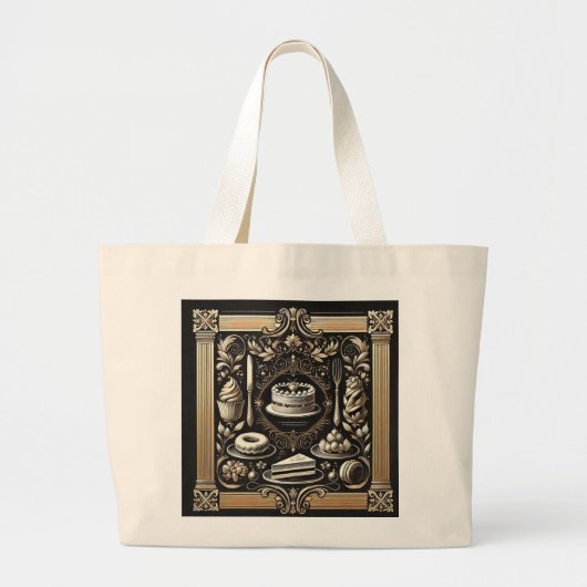 Luxe gebak & bakkers in stijl grote tote bag (Voorkant)