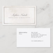 Luxe geborsteld wit marmer en zilveren rand visitekaartje (Voorkant / Achterkant)