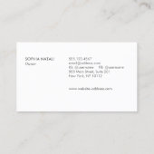 Luxe geborsteld wit marmer en zilveren rand visitekaartje (Achterkant)