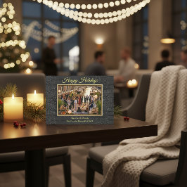 Luxe gedrukte namaak zwarte alligator textuur foto feestdagenkaart