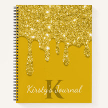 Luxe Geel Druipende Glitter Journaal