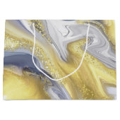 Luxe Geel Goud Goud Marmer Effect Kerstmis Groot Cadeauzakje (Voorkant)