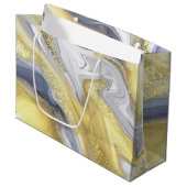 Luxe Geel Goud Goud Marmer Effect Kerstmis Groot Cadeauzakje (Voorkant Gekanteld)
