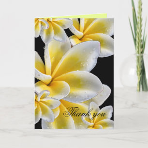 Luxe Geel Romantische Plumeria Dank u kaart