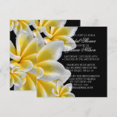 Luxe Geel Romantische Plumeria Douche Invite Kaart (Voorkant / Achterkant)