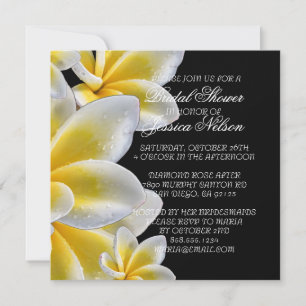 Luxe Geel Romantische Plumeria Douche Invite Kaart