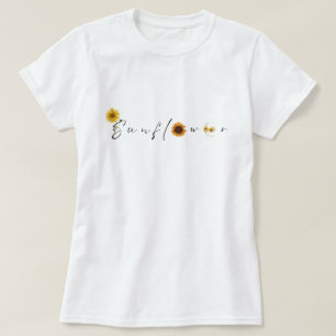 Luxe geel Sinaasappel Zonnebloem Bloemen T-shirt