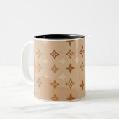 Luxe geïnspireerde monogram tweekleurige koffiemok (Voorkant links)