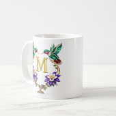 Luxe Gejuwelen Kolibrie Monogram M Koffiemok (Voorkant links)